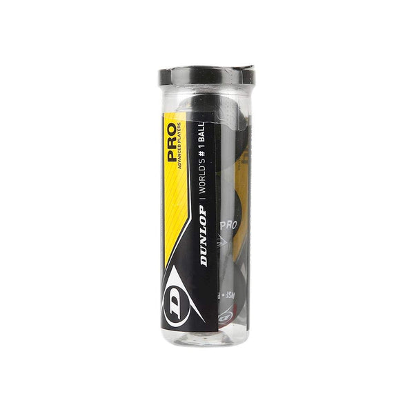 DUNLOP Pro Squash Ball 2 gelbe Punkte 3er-Tube - Turnier-Match-Ball