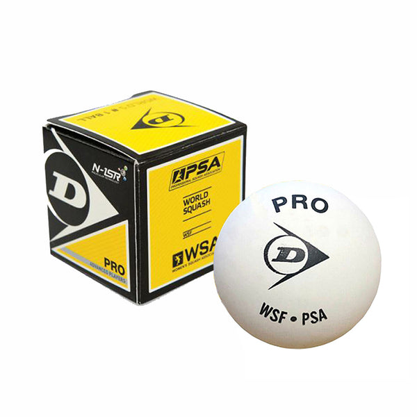DUNLOP Squash Ball in weiss 1 gelber Punkt - Championship-Ball